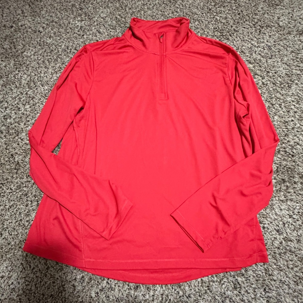 Tek Gear Dry Tek Women XL Surely Red Performance 1/4 Zip Pullover WT43A115RS NWT